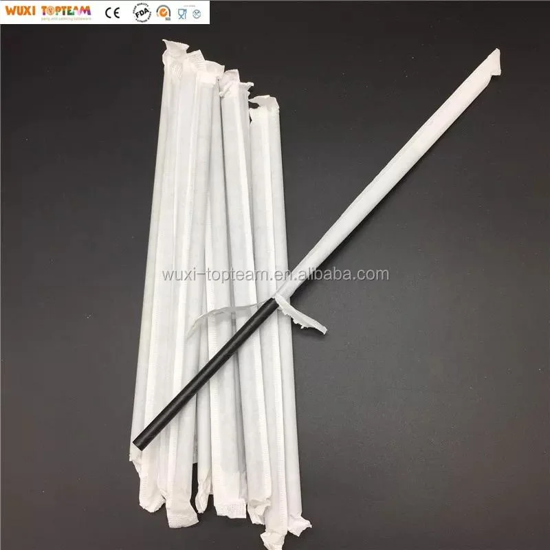 Compostable Paper Disposable Drinking Straws Individually Wrapped Paper Drinking Straws