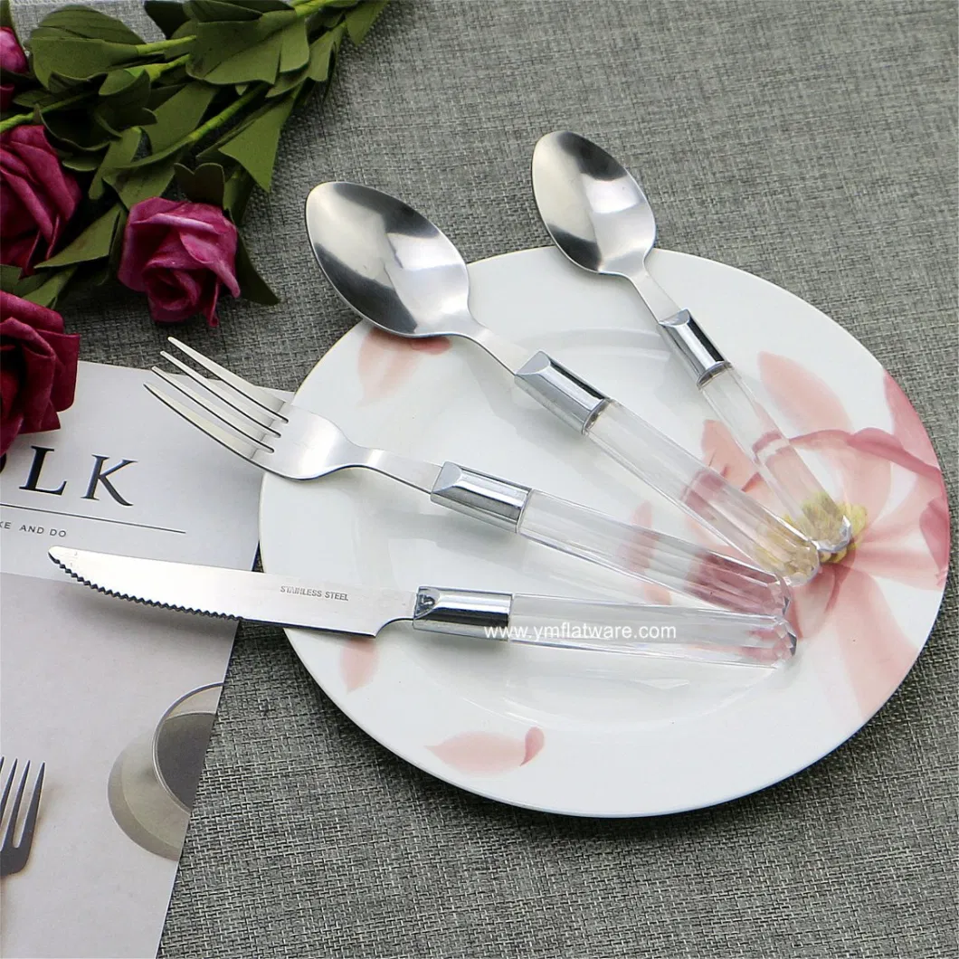 24 PCS Plastic Handle Cutlery Set with PVC Box