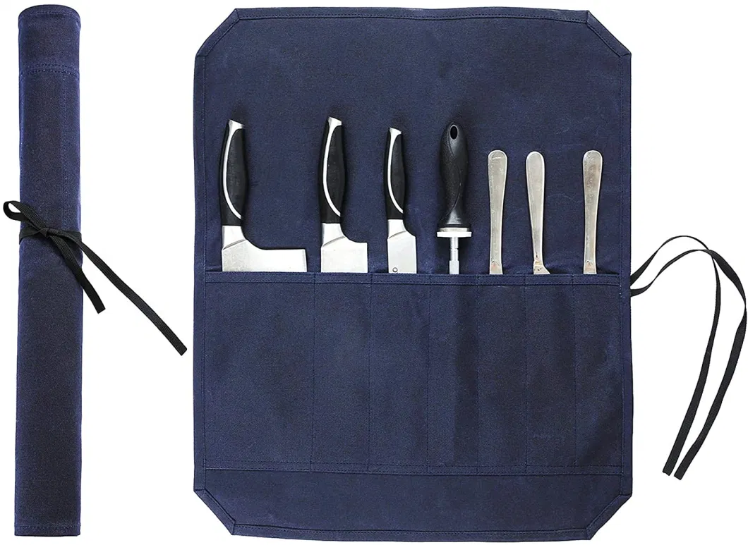 Custom Portable High Quality Chef Cutlery Tool Case Portable Canvas Bag Roll Knife