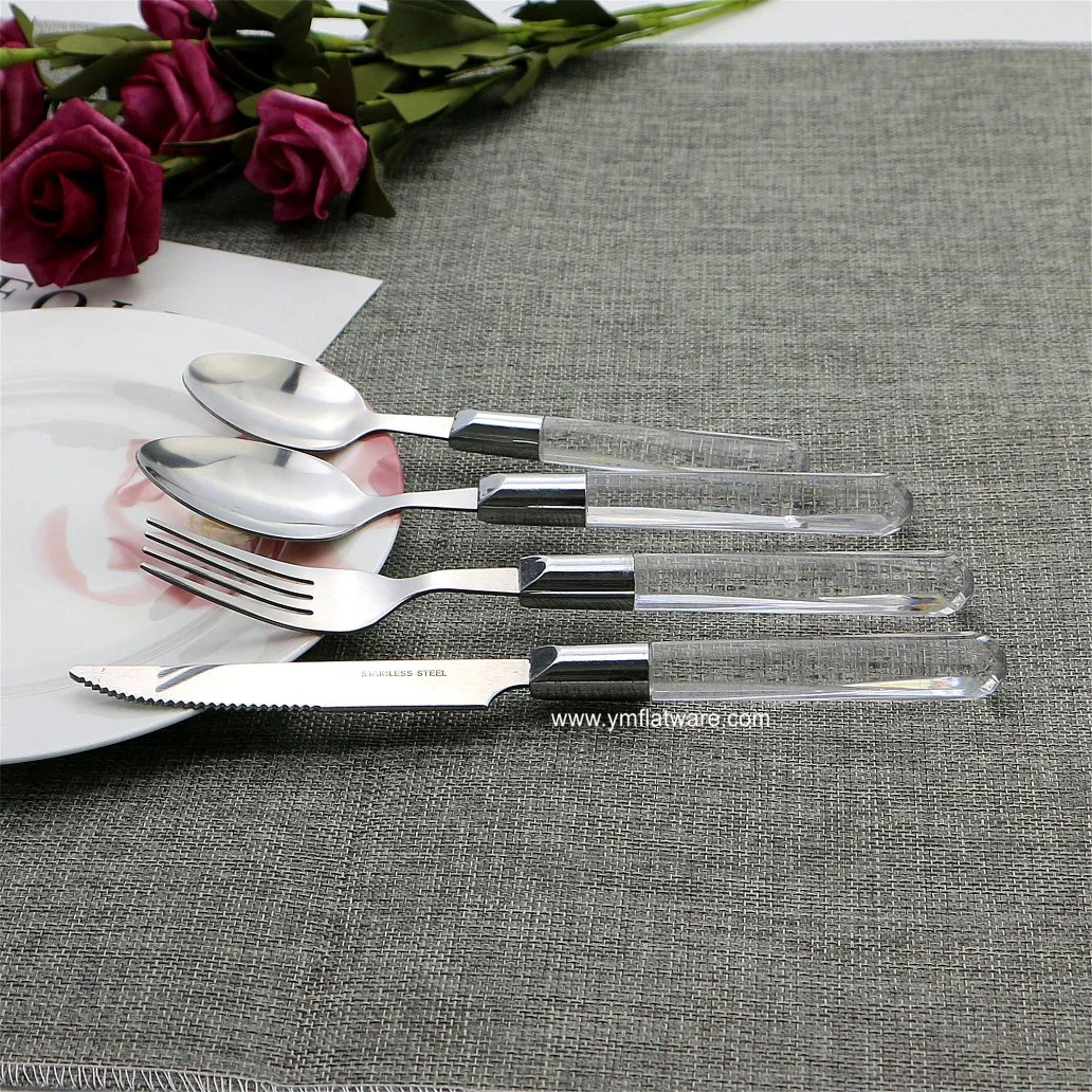 24 PCS Plastic Handle Cutlery Set with PVC Box