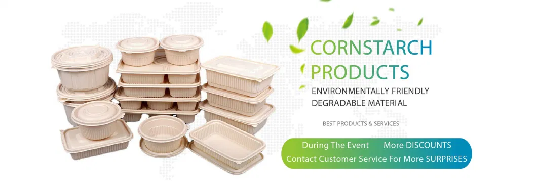 Compartment Eco-Friendly Biodegradable Disposable Cornstarch Takeaway Bento Lunch Box Food Container