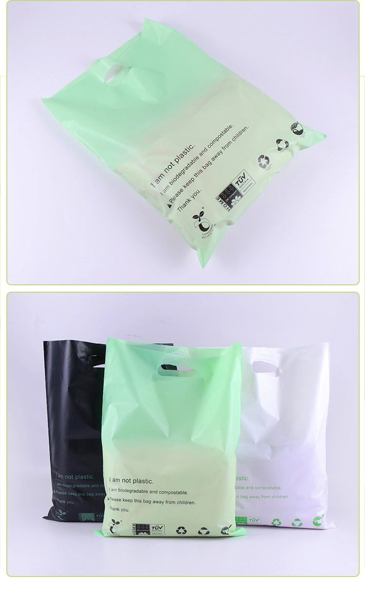 Eco Friendly Die Cut Handle Garment Clothes Shopping Poly Advertising Plastic Biodegradable Bags with Printed Logo