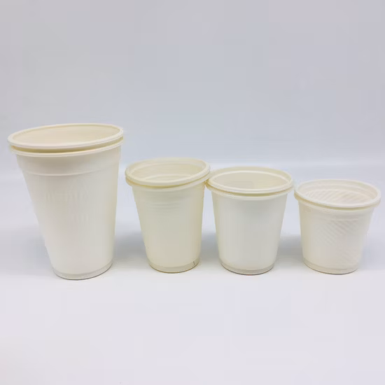 Белая одноразовая перерабатываемая чашка из биоразлагаемого кукурузного крахмала оптом