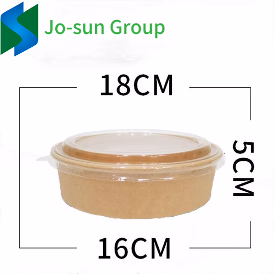 Биоразлагаемая одноразовая индивидуальная прочная суповая миска из крафт-бумаги